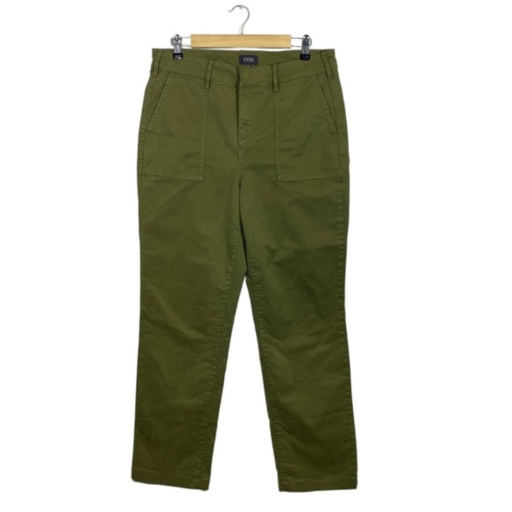 NYDJ Size 10 Pants Utility Cargo Chico Green High Waist Lift Tuck Pockets